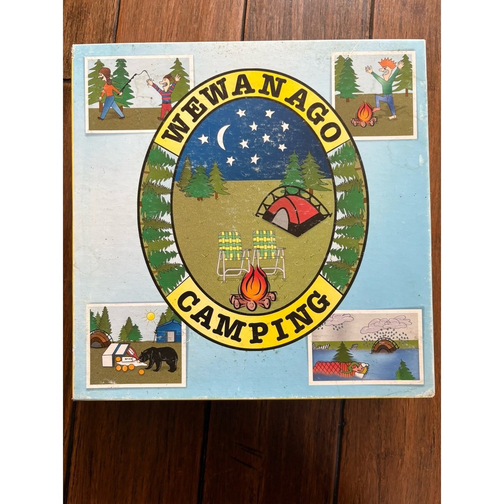 Vintage Wewanago Camping Board Game Complete Retro Family Camp Game